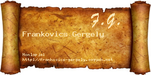 Frankovics Gergely névjegykártya